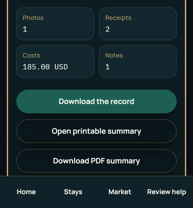 The StayTurn costs review for a stay.